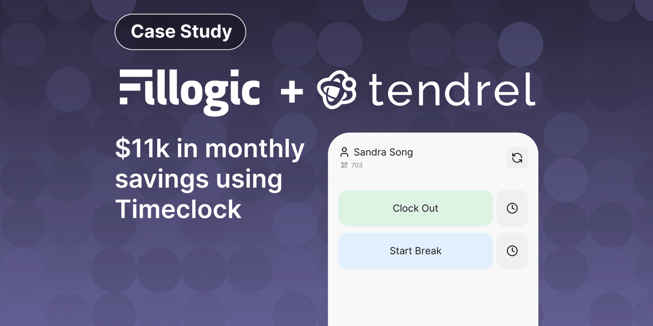 Fillogic + Tendrel Case Study: Saving 11k monthly with Timeclock